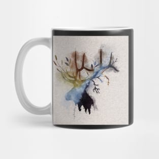 Colorwash Elk Head Mug